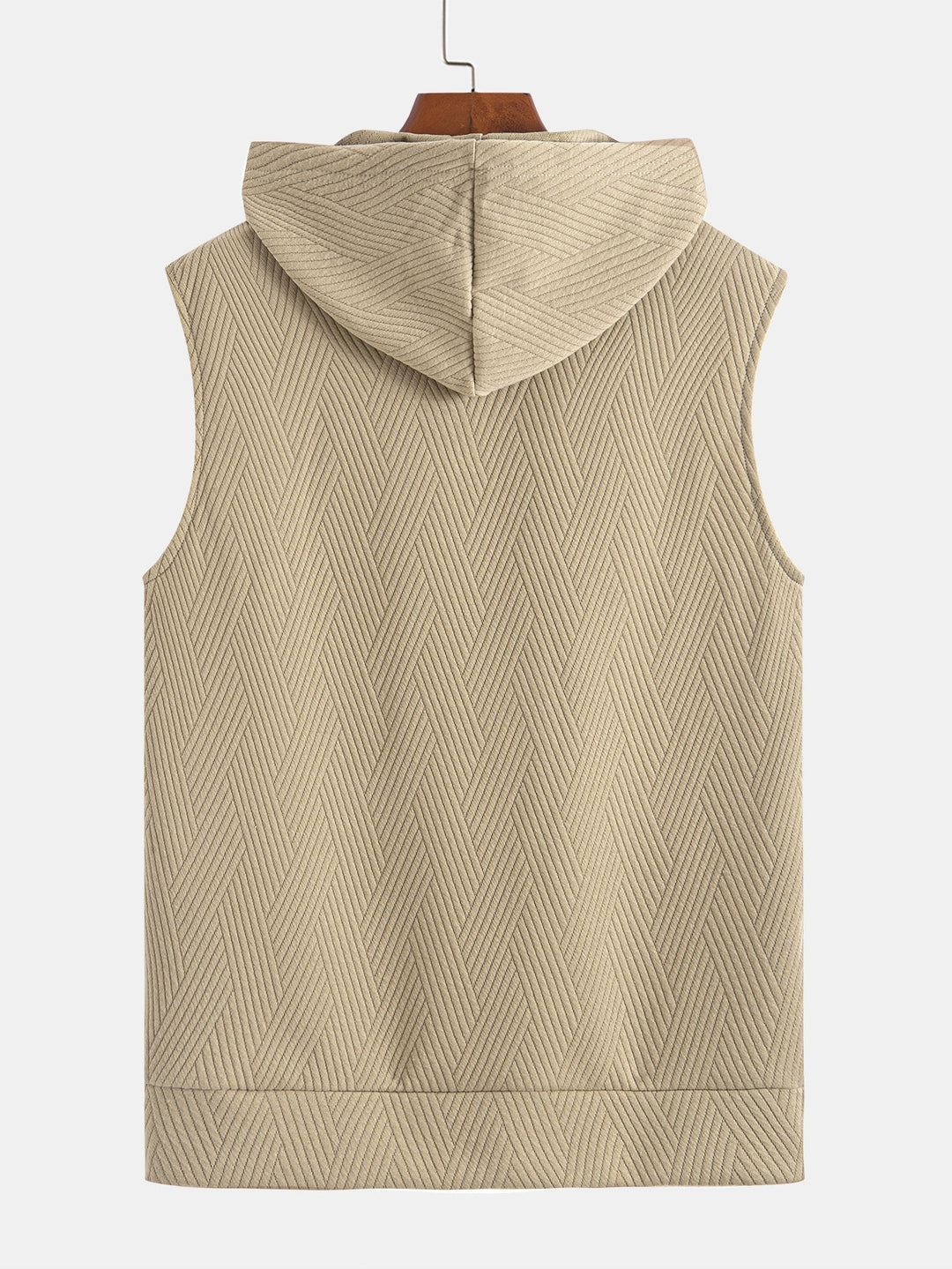 Sleeveless Hooded Sweatshirt in Striped Jacquard <tc>T-Shirt</tc> &amp; Shorts
