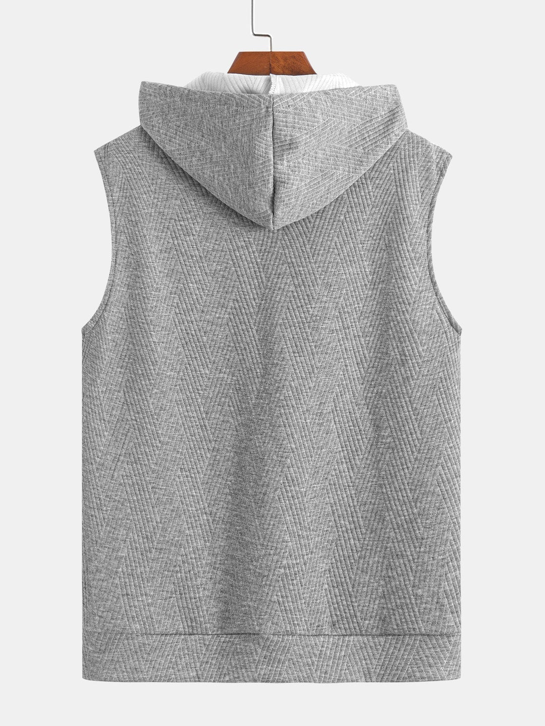 Sleeveless Hooded Sweatshirt in Striped Jacquard <tc>T-Shirt</tc> &amp; Shorts