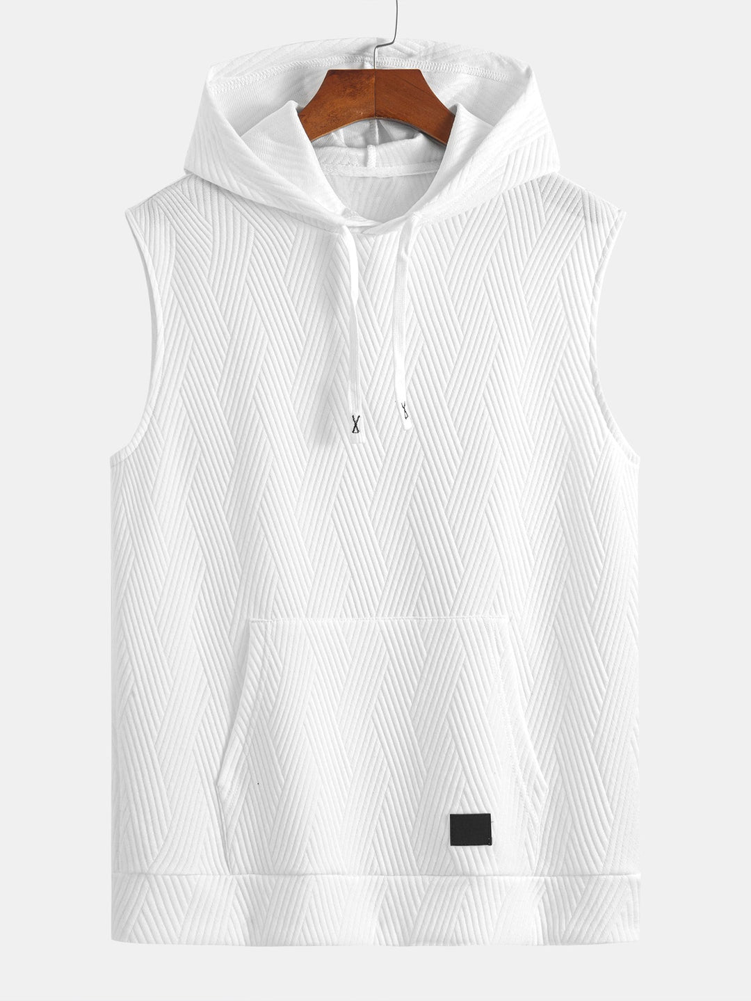 Sleeveless Hooded Sweatshirt in Striped Jacquard <tc>T-Shirt</tc> &amp; Shorts