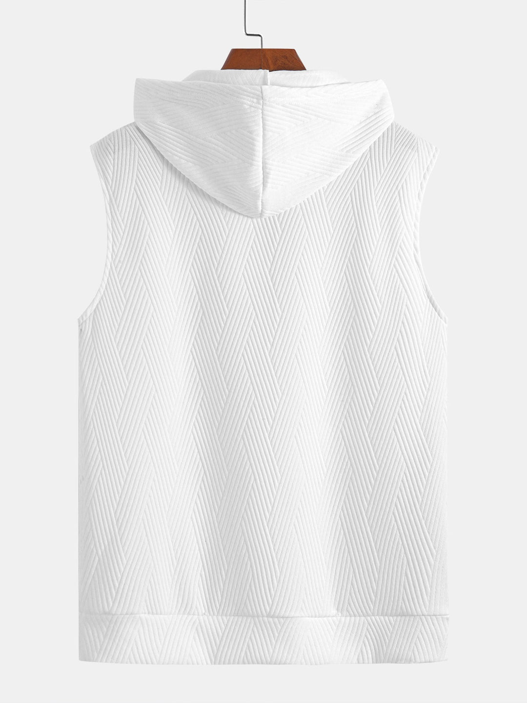 Sleeveless Hooded Sweatshirt in Striped Jacquard <tc>T-Shirt</tc> &amp; Shorts