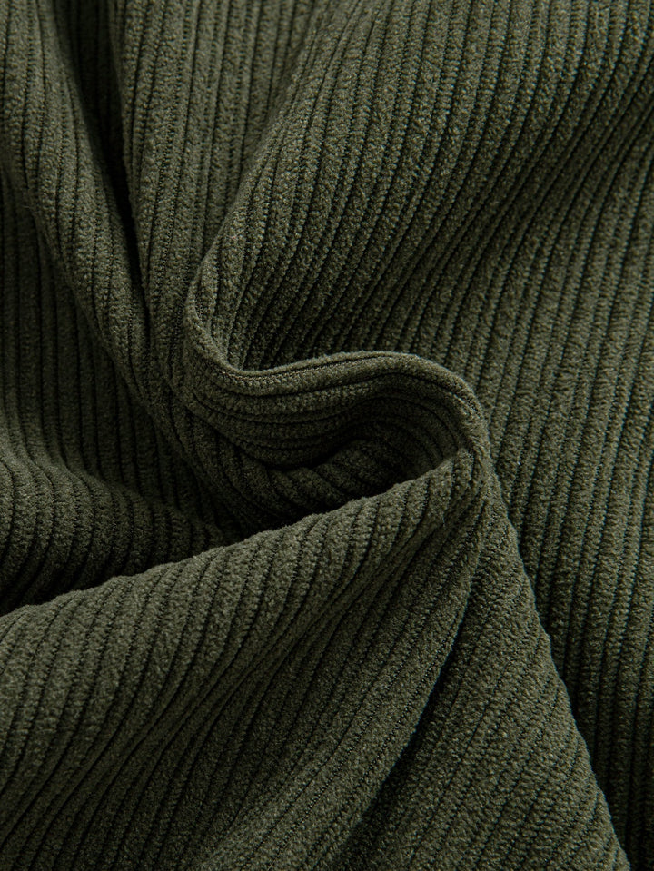 Long Sleeve Corduroy Shirt with Pocket and Buttons