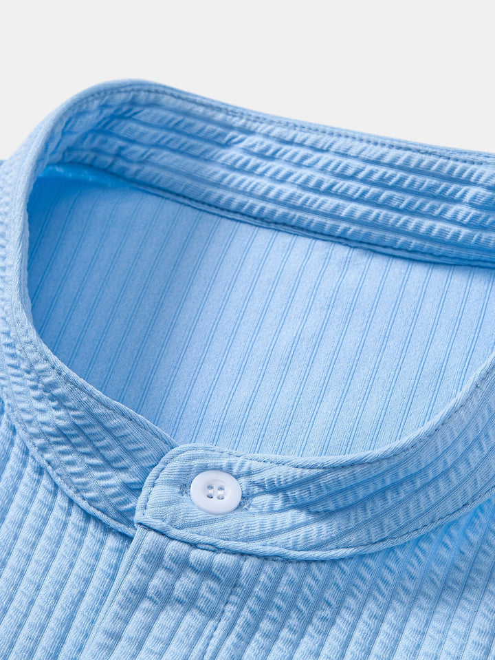 Ribbed High Neck Shirt, Muscle Fit, Long Sleeves