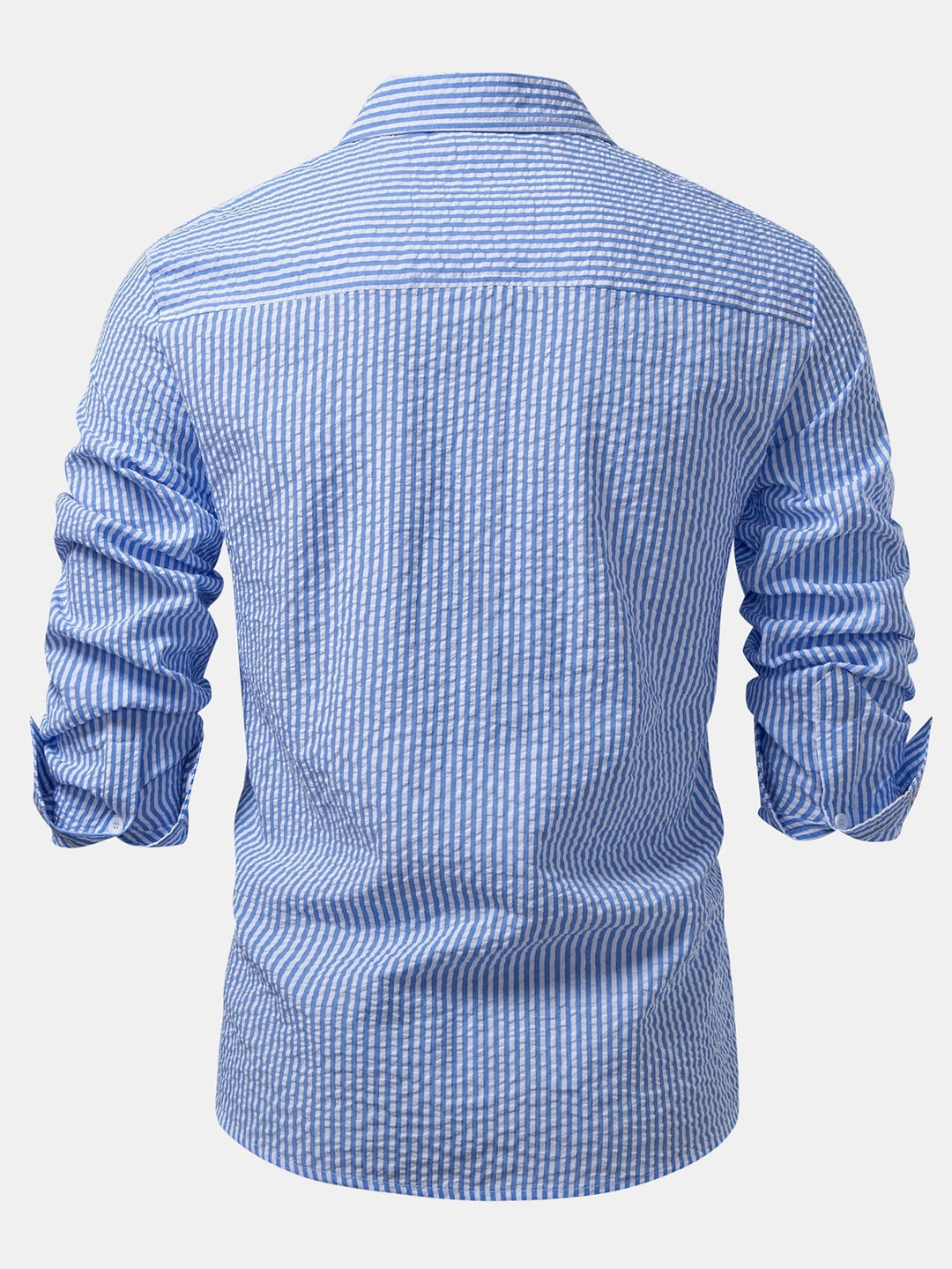 Button-Up Striped Seersucker Shirt