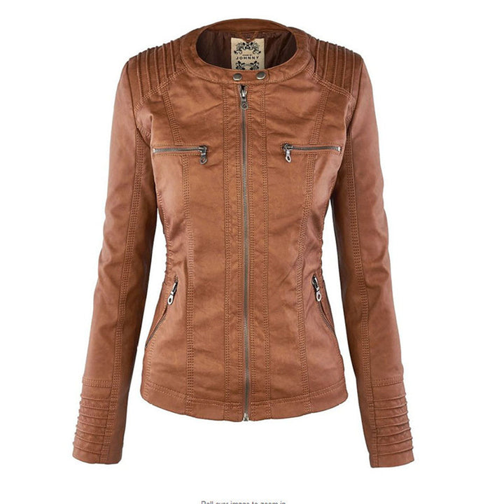 Sienna™ | Faux Leather Jacket with Hood
