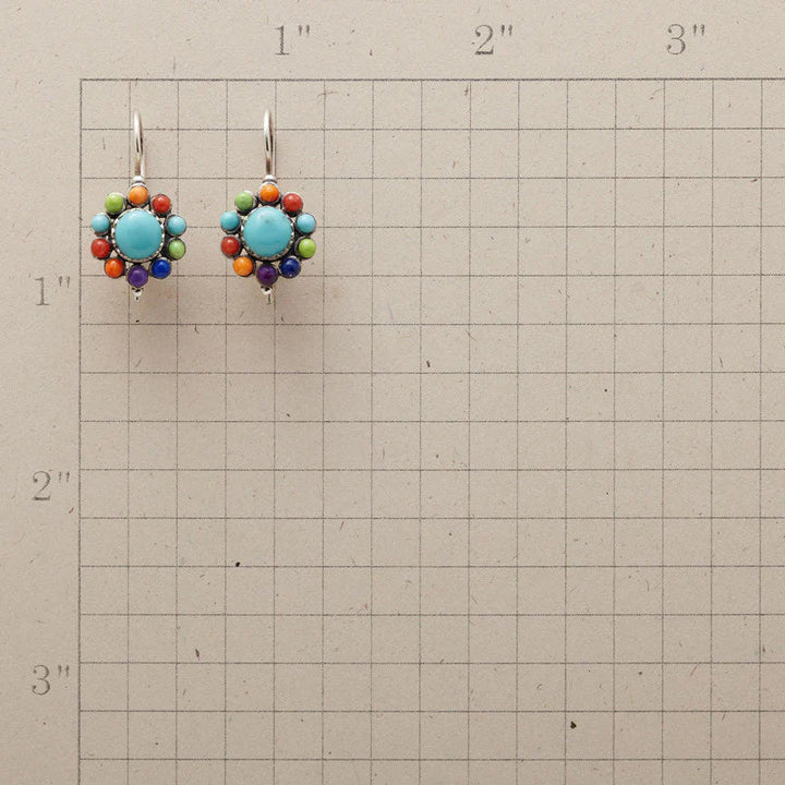 Turquoise Hoop Earrings in Multicolor