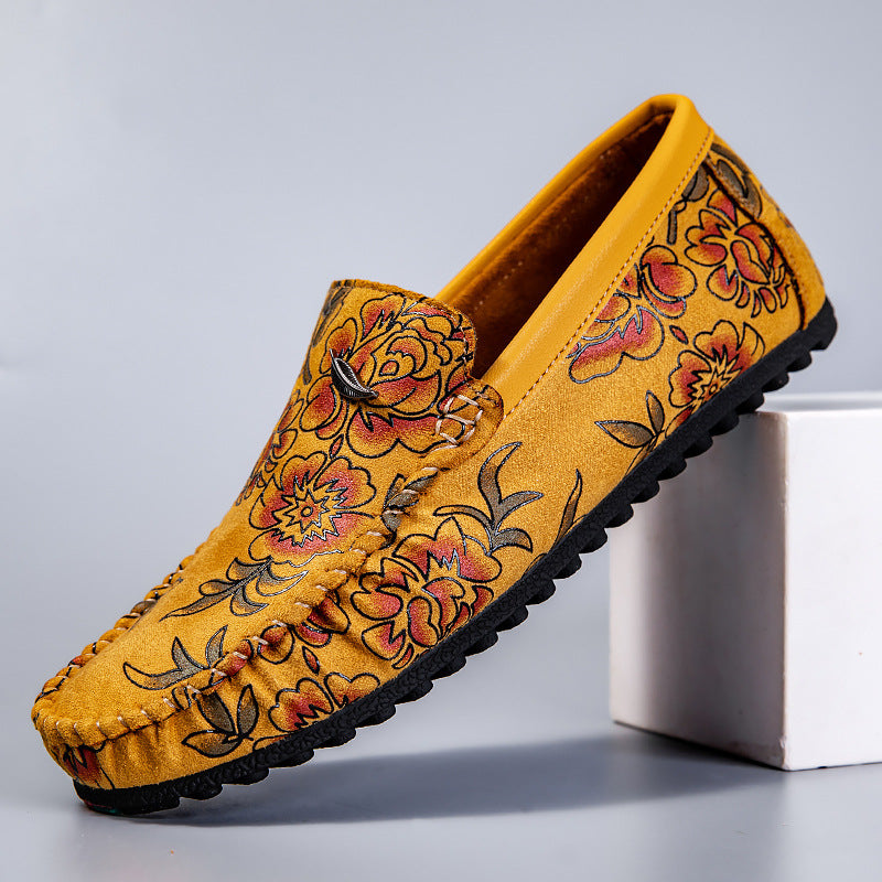 Leather Floral Loafers