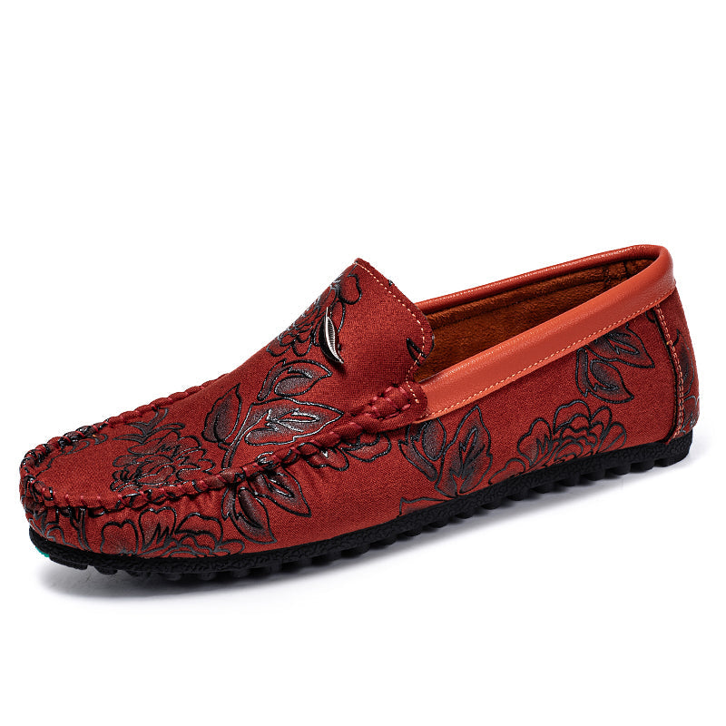 Leather Floral Loafers