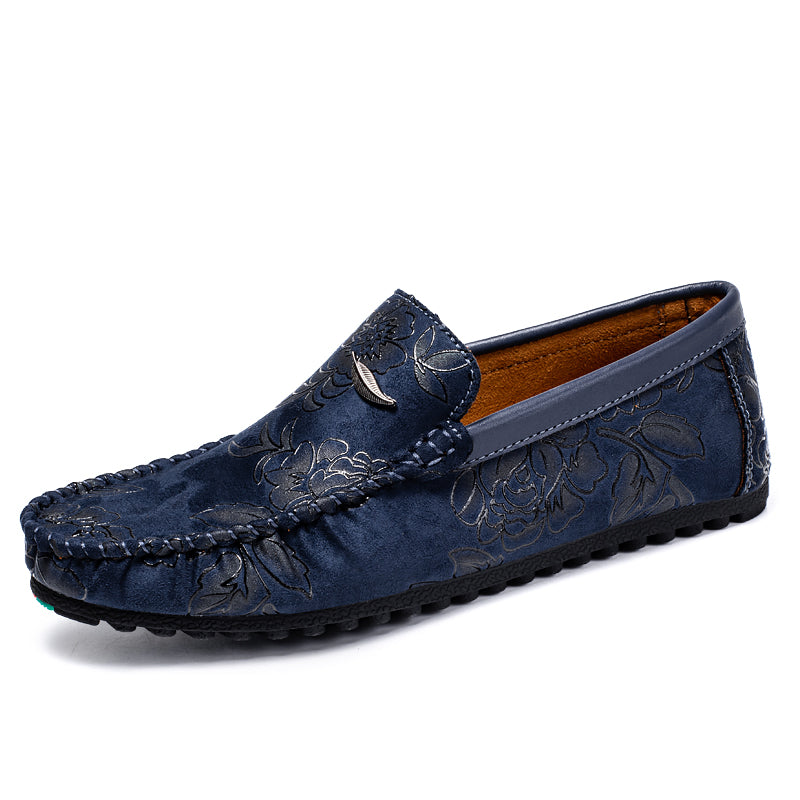 Leather Floral Loafers
