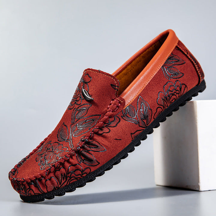 Leather Floral Loafers