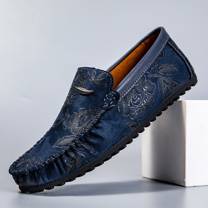 Leather Floral Loafers