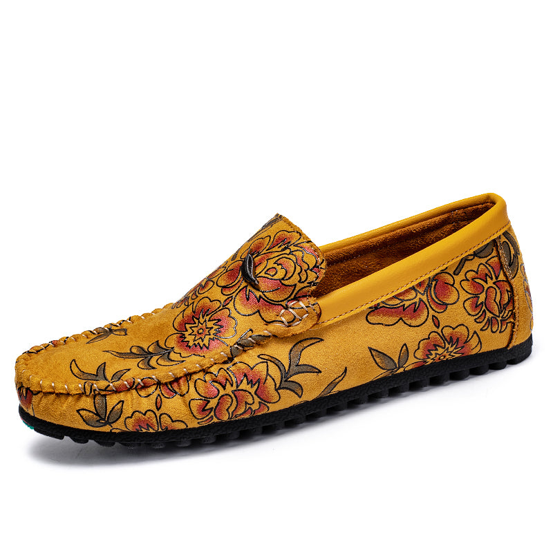 Leather Floral Loafers