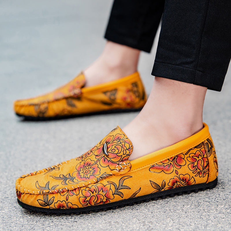 Leather Floral Loafers