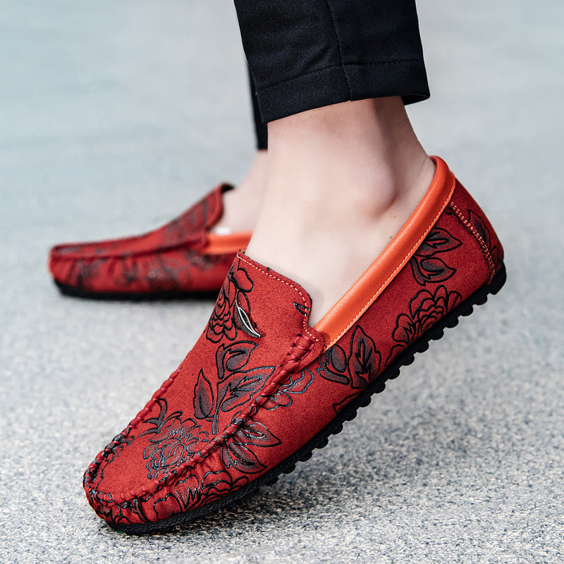 Leather Floral Loafers