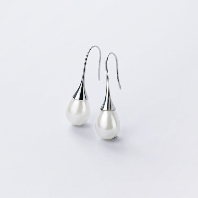 Pearl-Studded Drop Earrings