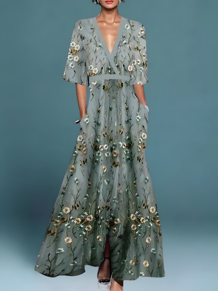 Elise™ | Elegant Floral Wrap Dress