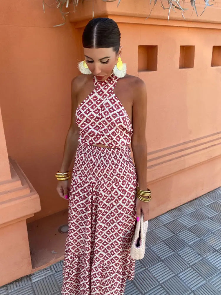 Mickay - Elegant Midi Dress with Ruffles and Off-Shoulder Design