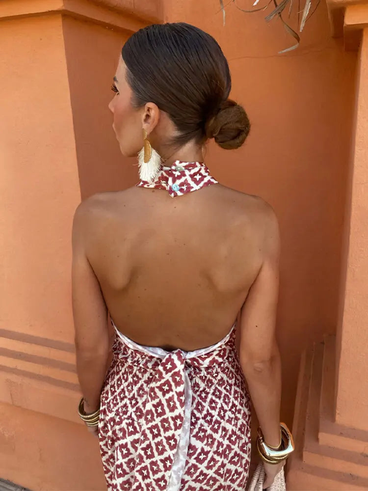Mickay - Elegant Midi Dress with Ruffles and Off-Shoulder Design