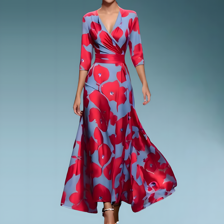Eloise™ - Elegant Floral Wrap Dress