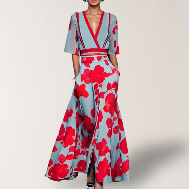 Elise™ | Elegant Floral Wrap Dress