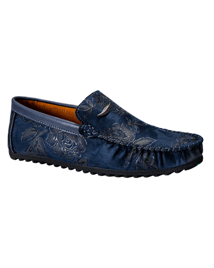 Leather Floral Loafers