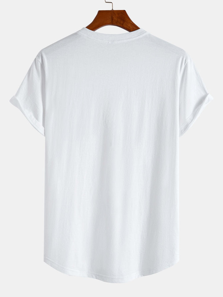 Basic Cotton T-shirt with Curved Hem