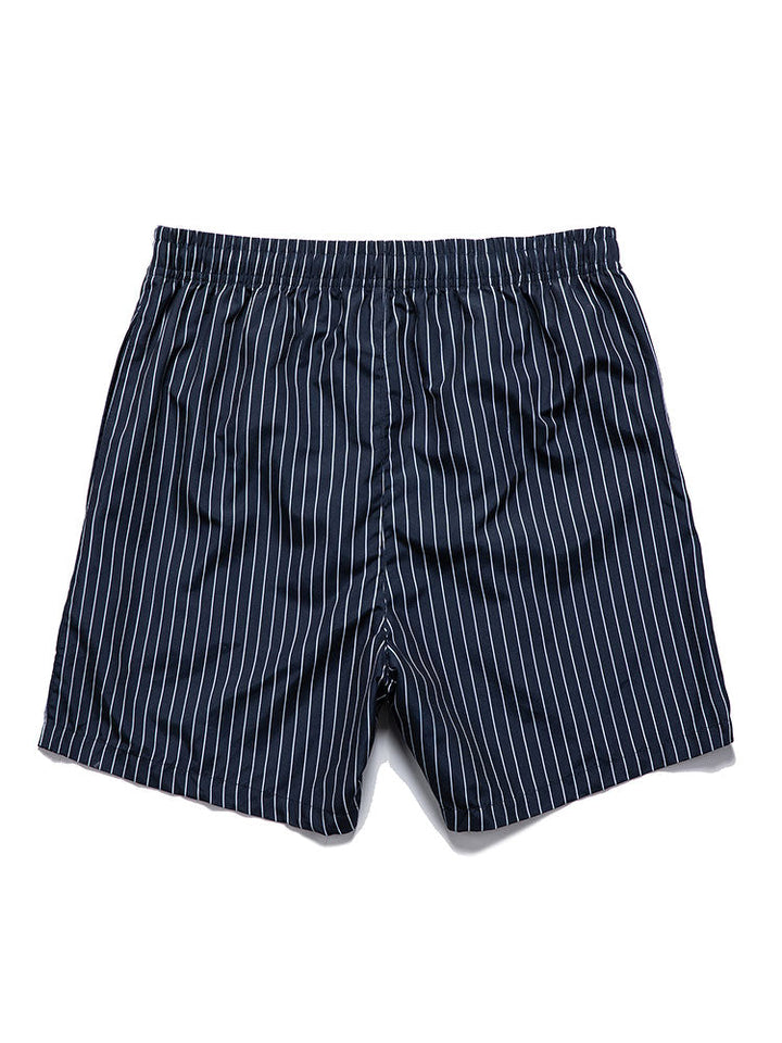 Printed Palm Button-Up Shirt & Striped Swim Shorts