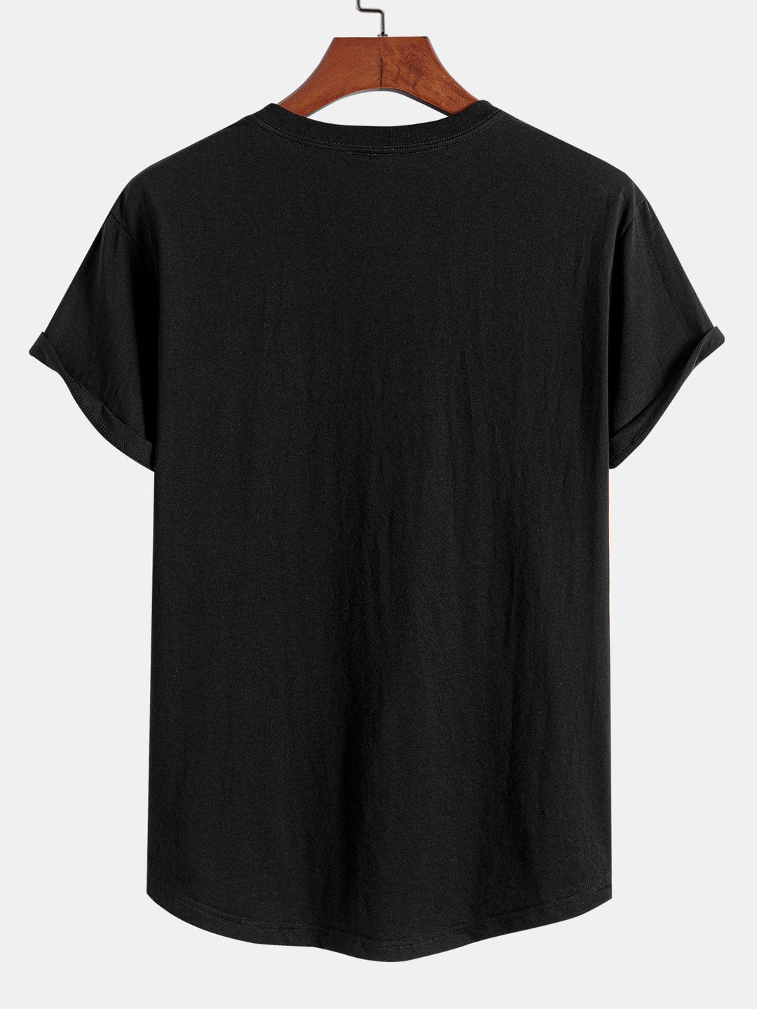 Basic Cotton T-shirt with Curved Hem