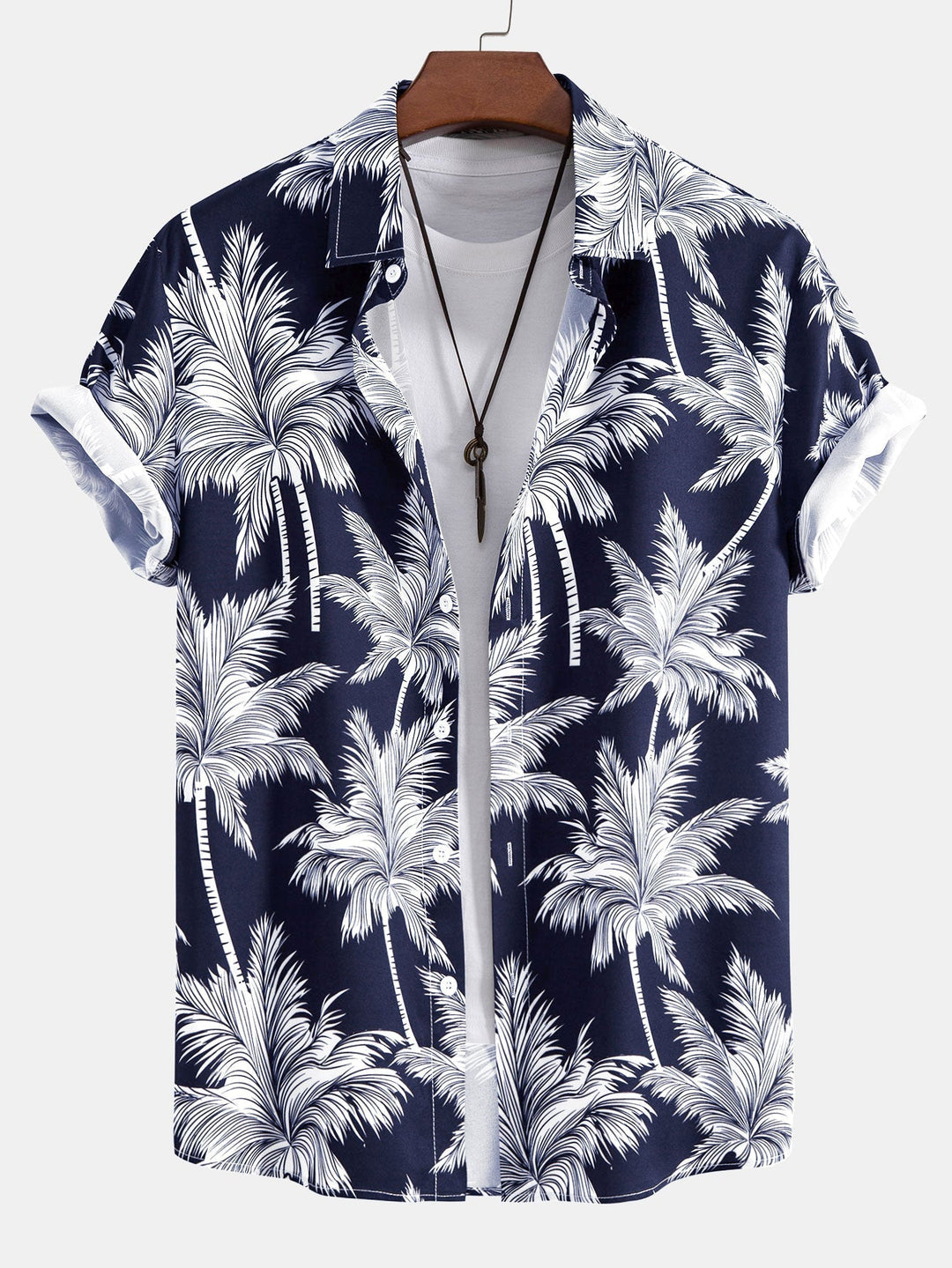 Printed Palm Button-Up Shirt & Swim Shorts