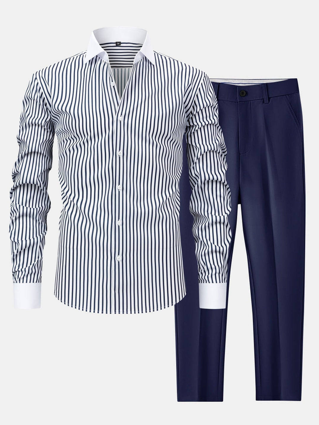 Wrinkle-Free Striped Winchester Shirt & Slim Fit Tapered Pants