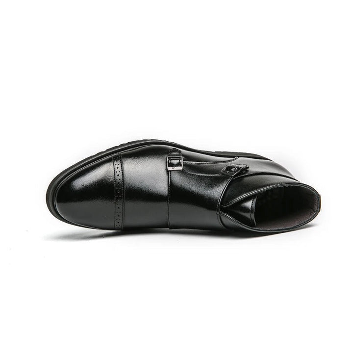 Parker | Double Buckle Synthetic Leather Boots