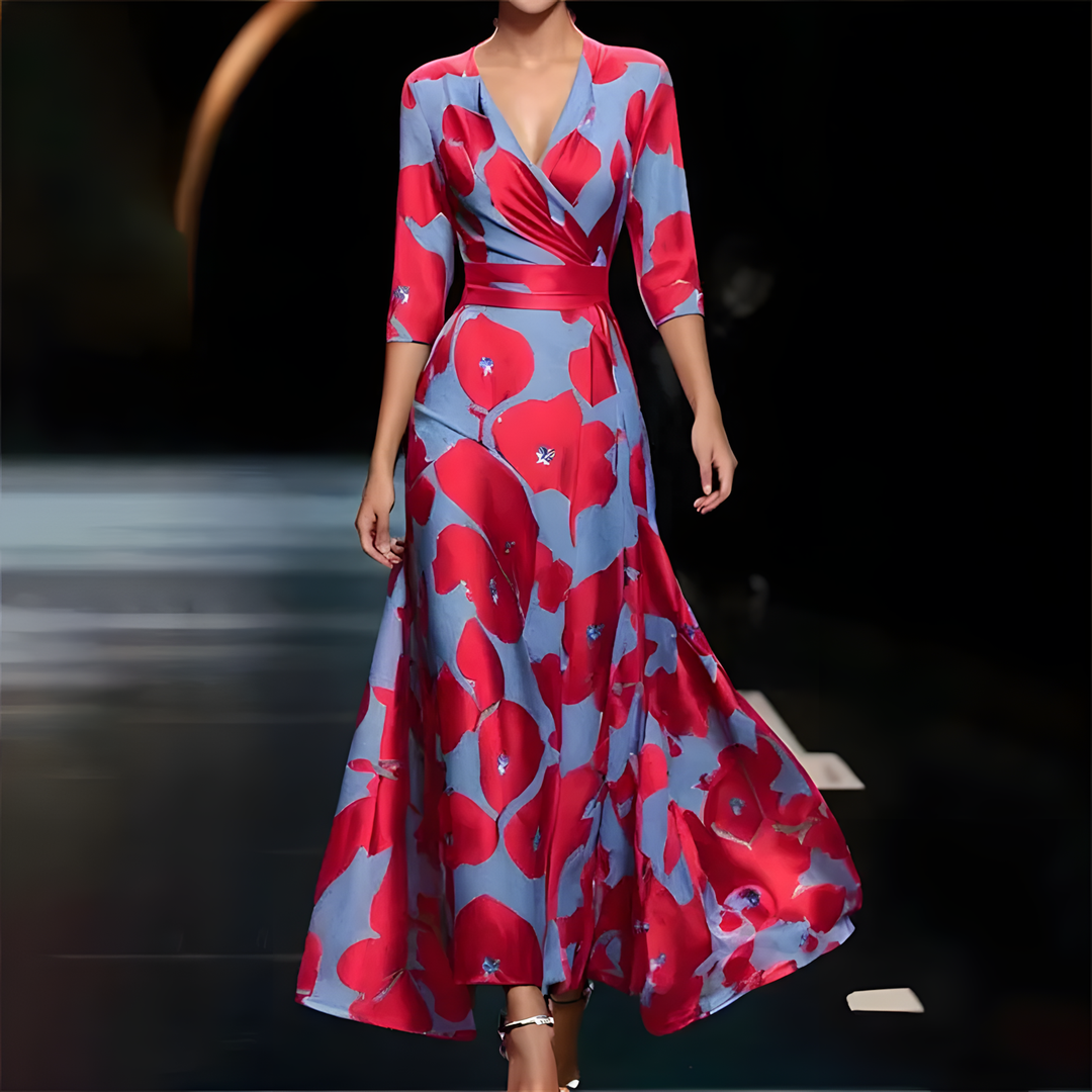 Eloise™ - Elegant Floral Wrap Dress