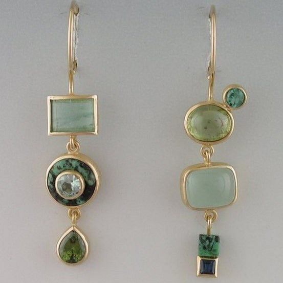 Retro Green Teardrop Earrings