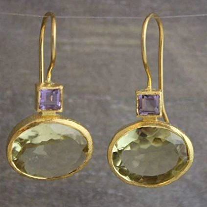 Elegant Gold and Green Vintage Earrings