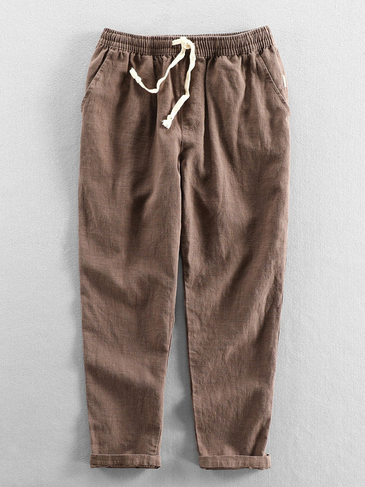 Cropped Cotton Linen Pants
