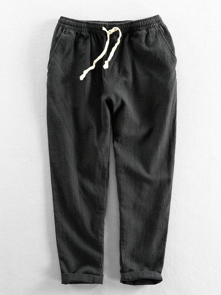 Cropped Cotton Linen Pants
