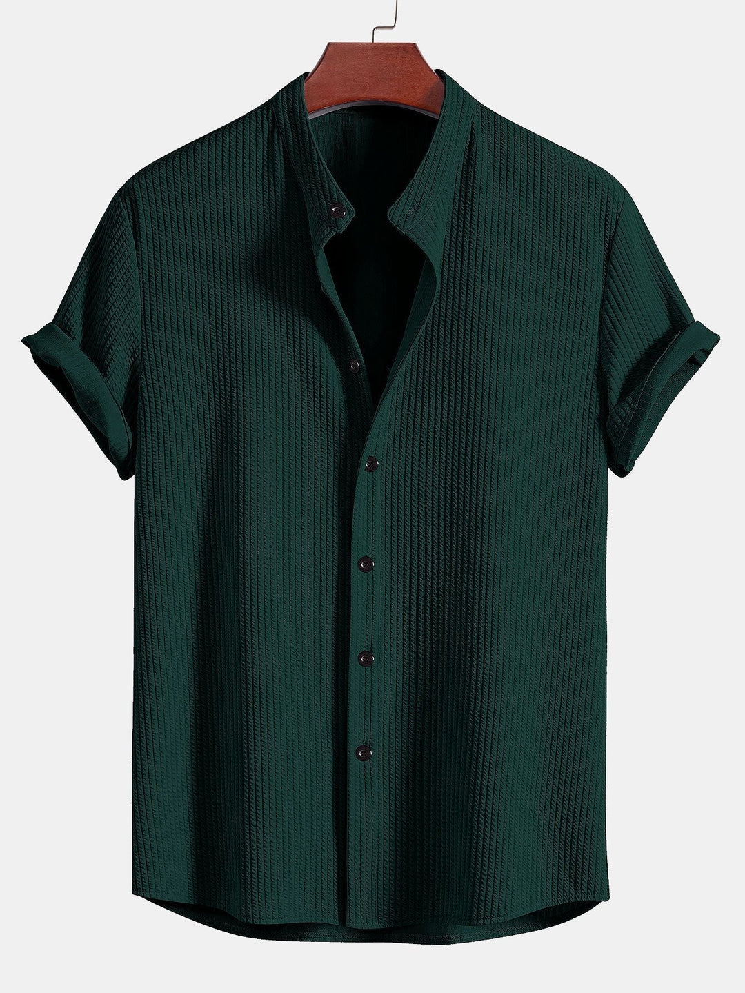 Muscle Ribbed Collar Shirt and Shorts