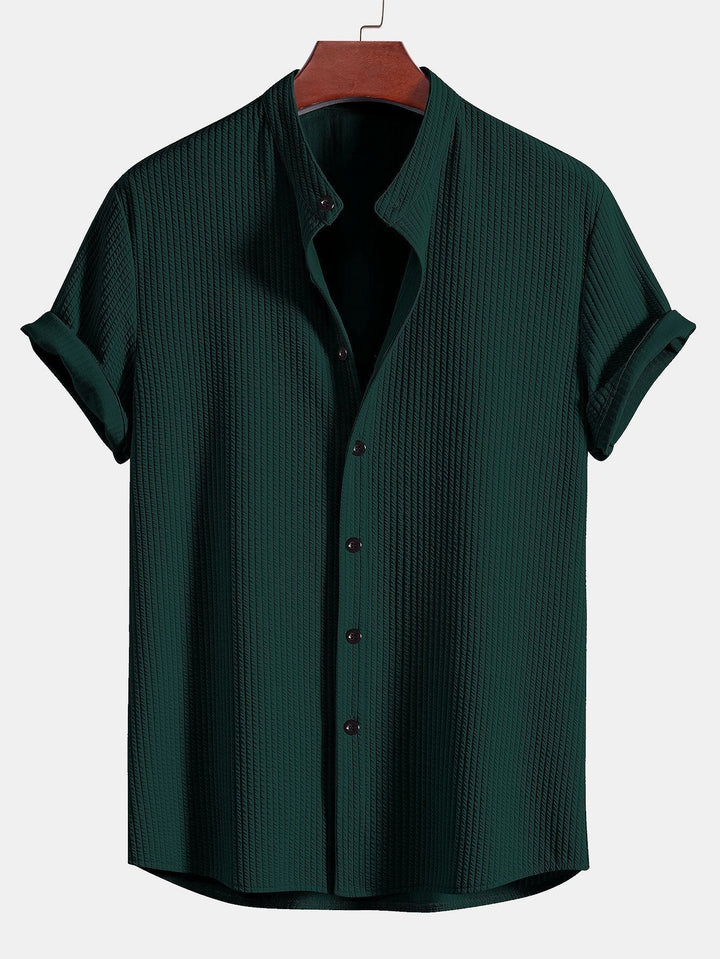 Muscle Ribbed Collar Shirt and Shorts