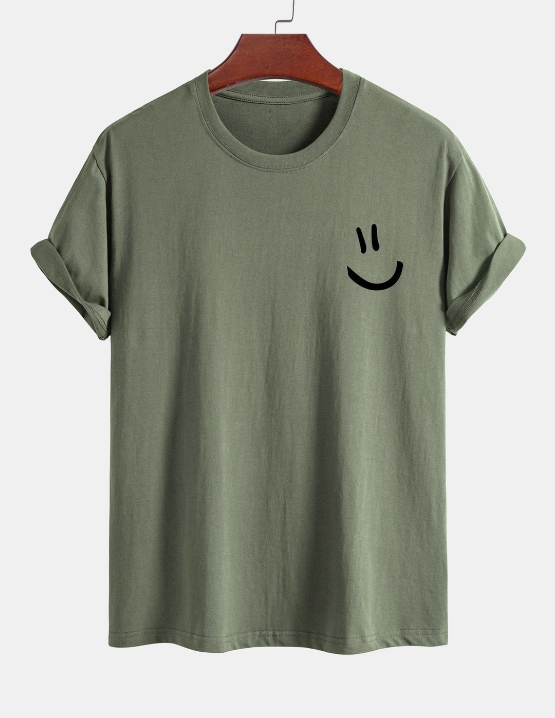 Regular fit printed cotton T-shirt with smiley face