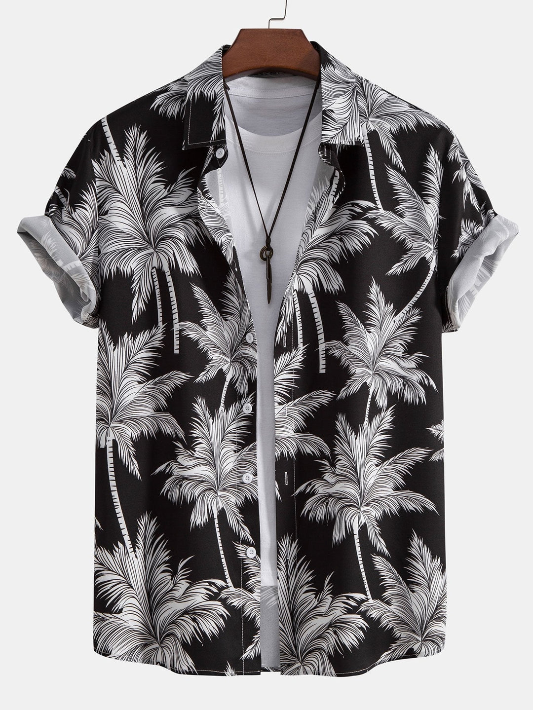 Printed Palm Button-Up Shirt & Swim Shorts