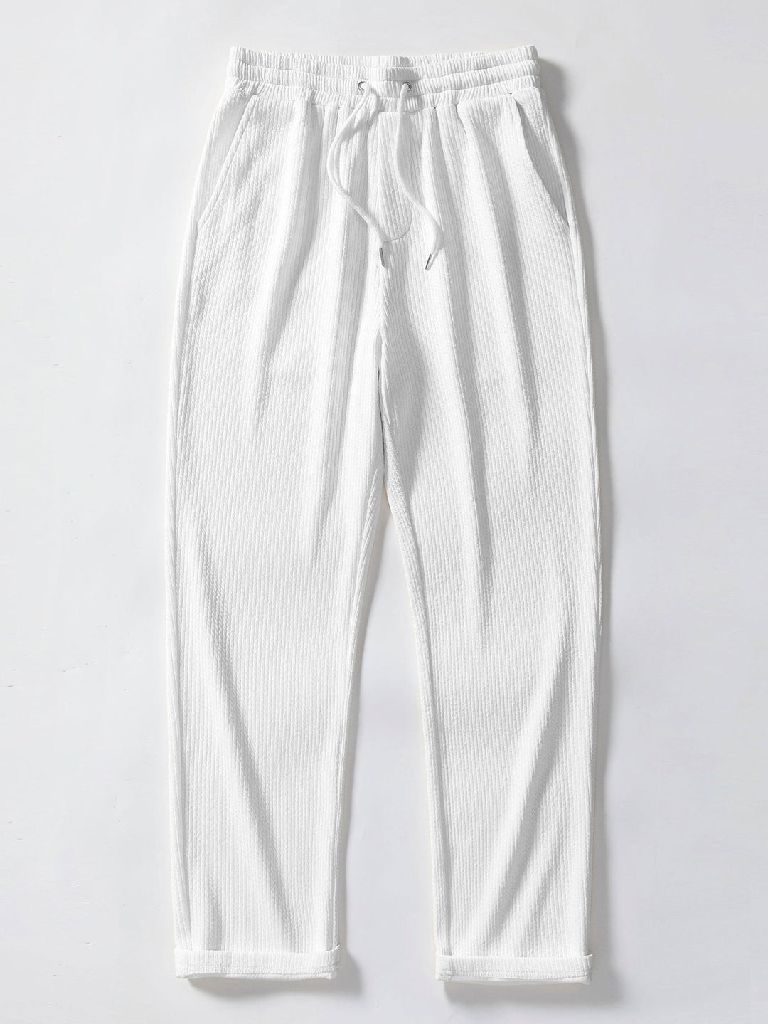Ribbed Long Sleeve Muscle Fit Shirt, Button-Up & Ribbed Straight Leg Pants