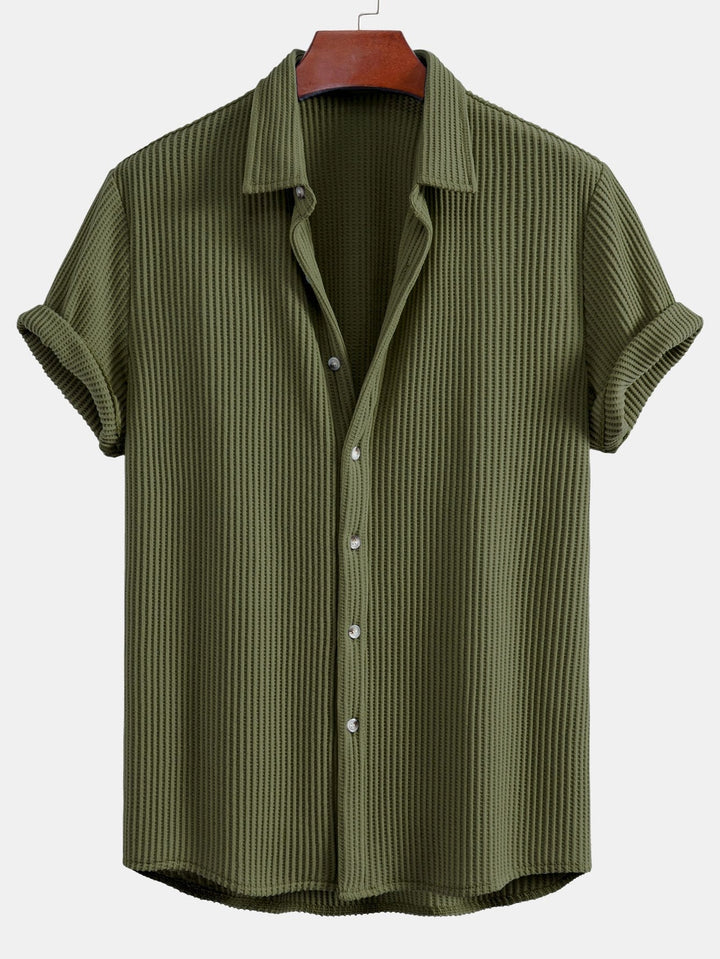 Button-Up Waffle Shirt