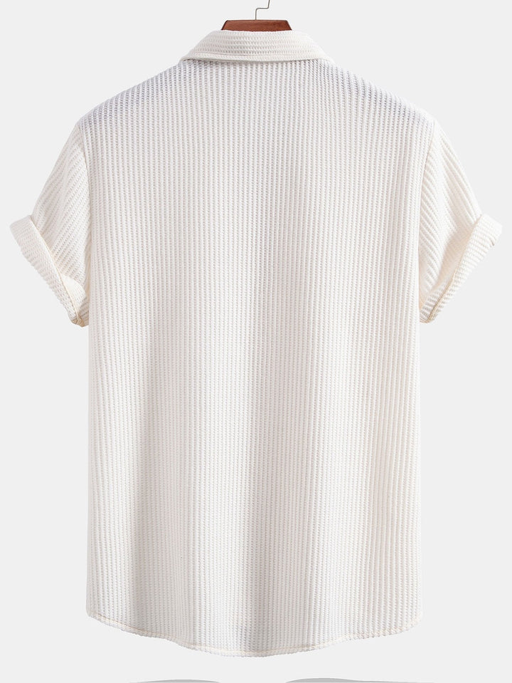 Button-Up Waffle Shirt