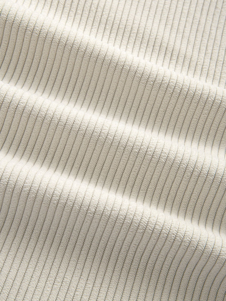 Corduroy patchwork shirt and straight corduroy pants