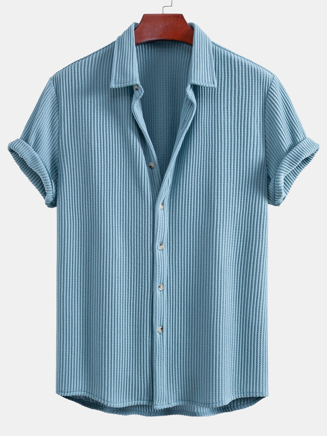 Button-Up Waffle Shirt