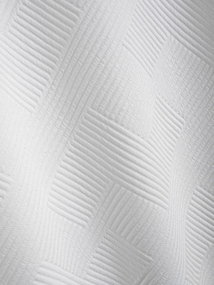 Short Sleeve Striped Jacquard T-Shirt with Curved Hem
