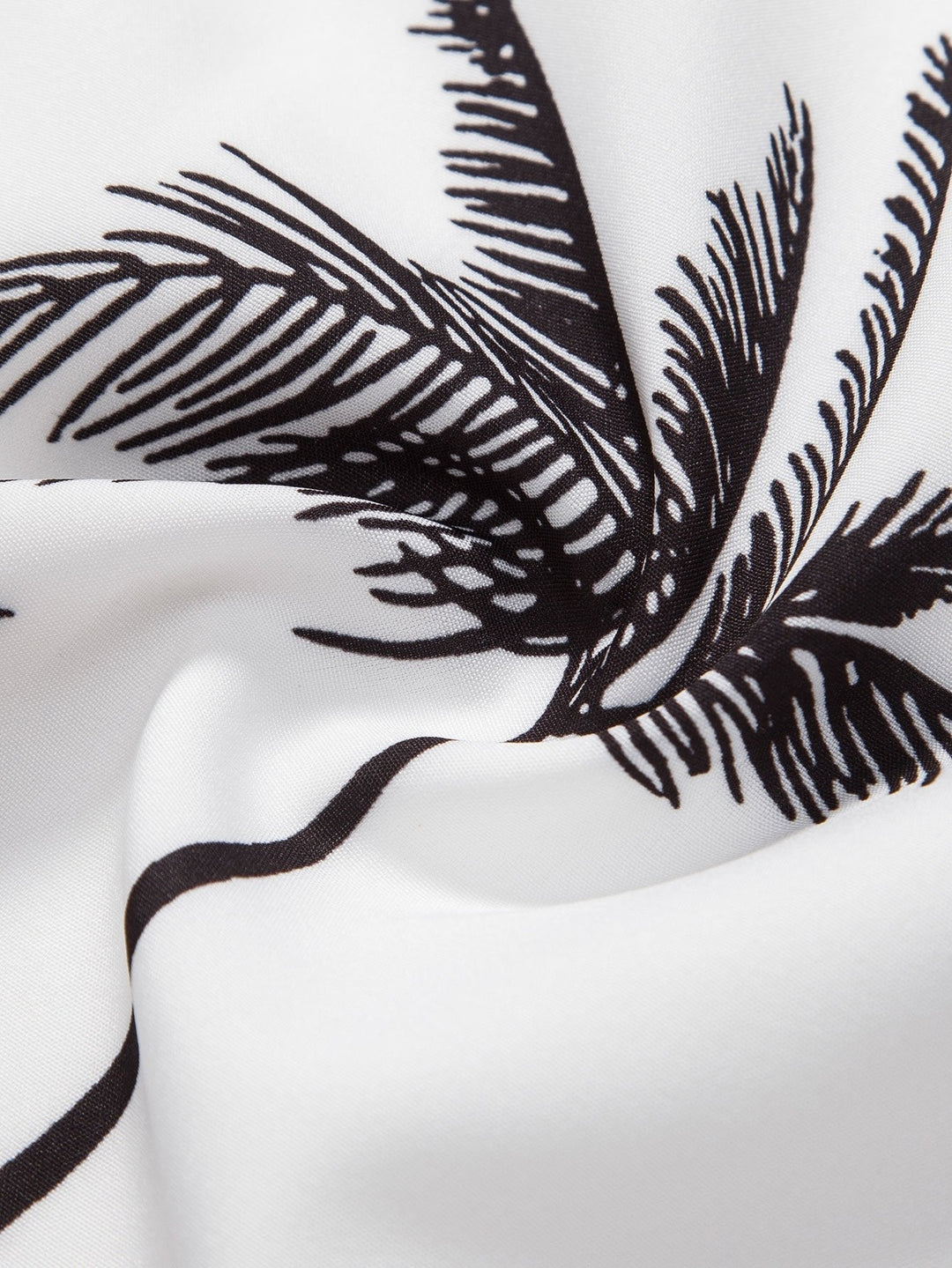 Printed Palm Button-Up Shirt & Striped Swim Shorts
