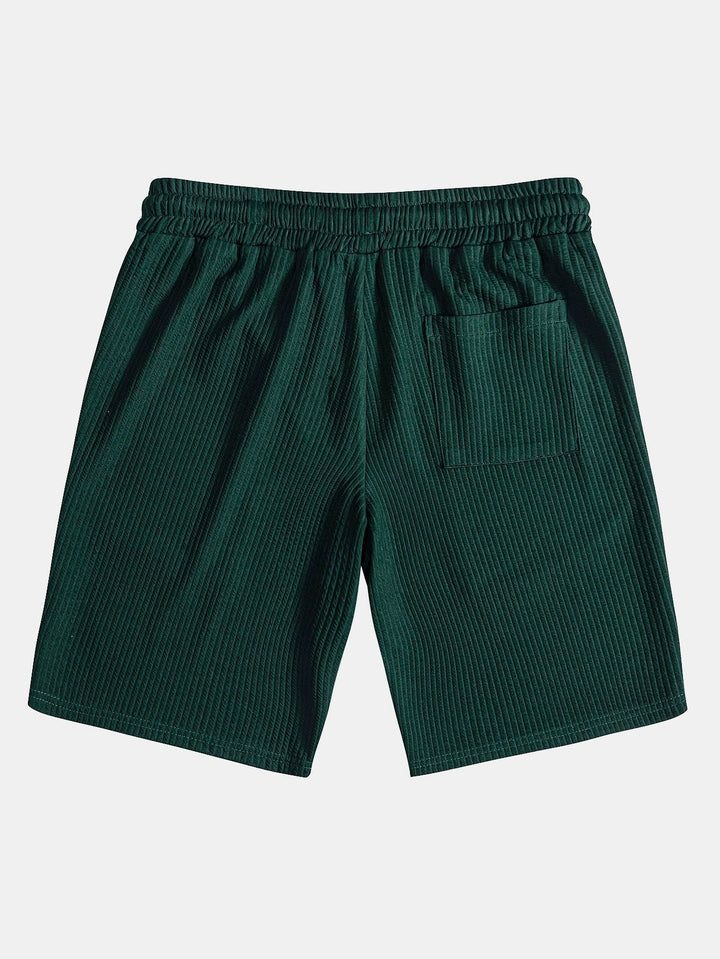 Muscle Ribbed Collar Shirt and Shorts