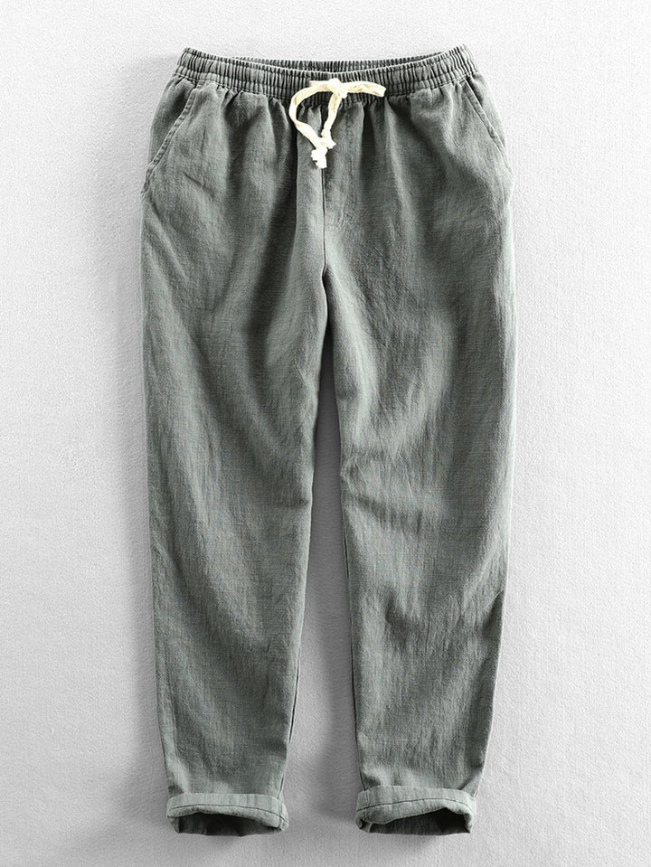 Cropped Cotton Linen Pants