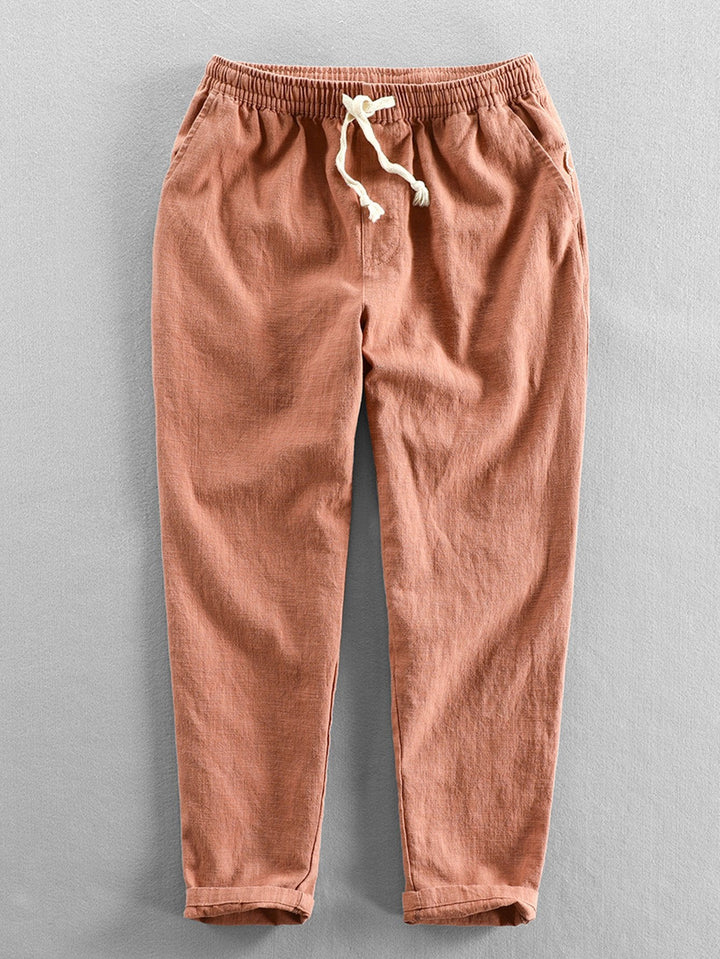 Cropped Cotton Linen Pants