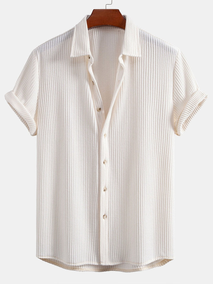 Button-Up Waffle Shirt